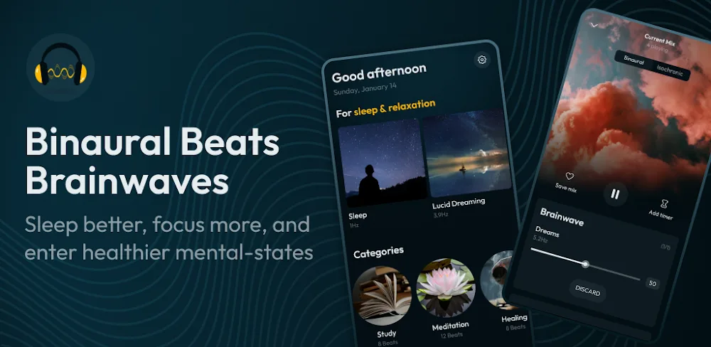 Binaural Beats Brainwaves v6.40 MOD APK (Premium Unlocked)