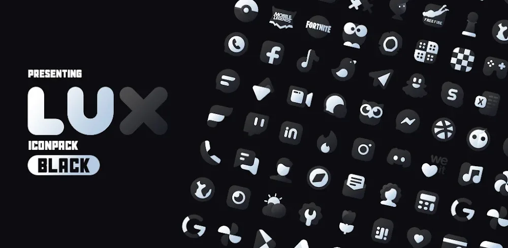 Black Icon Pack : LuX v4.8 APK (Full Version)