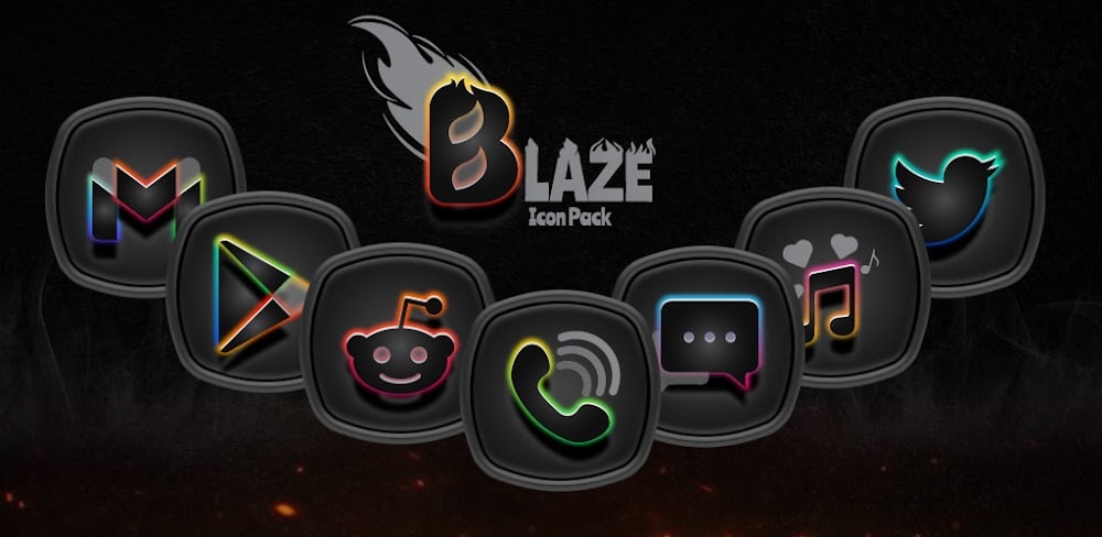 Blaze Dark Icon Pack APK v3.1.9 (Full Version)