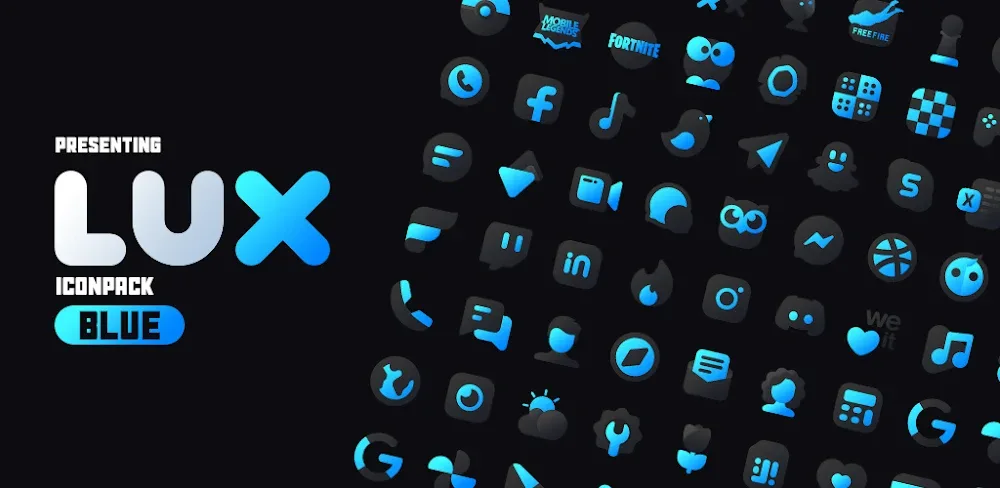Blue Icon Pack : LuXBlue v4.8 APK (Full Version)