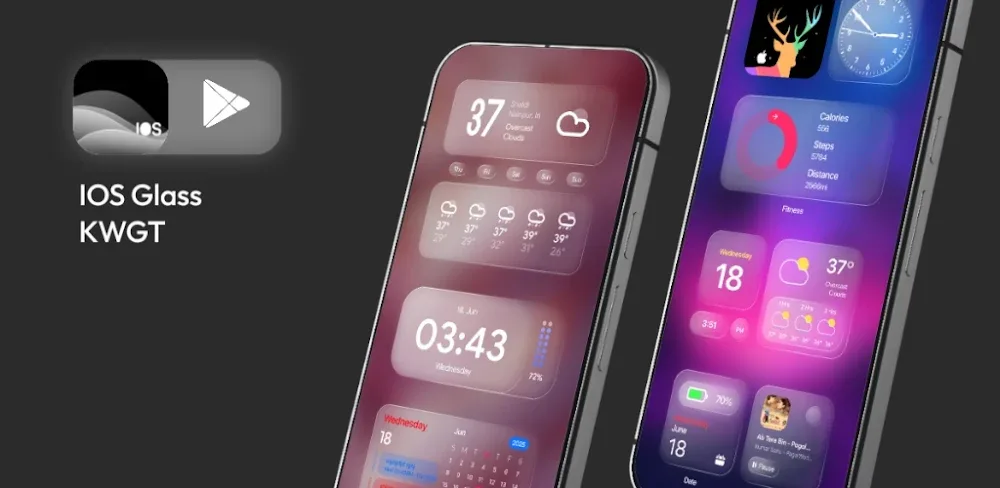 iOS Glass KWGT iOS 26 Inspired v3.0.1 APK (Full Version)
