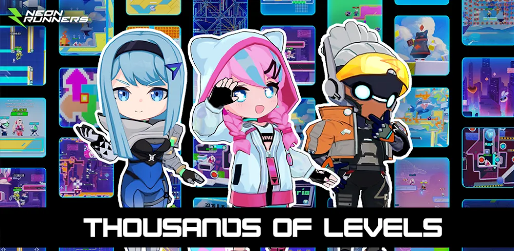 Neon Runners: Craft & Dash v0.5.08 MOD APK (God Mode, Speed, Jump)