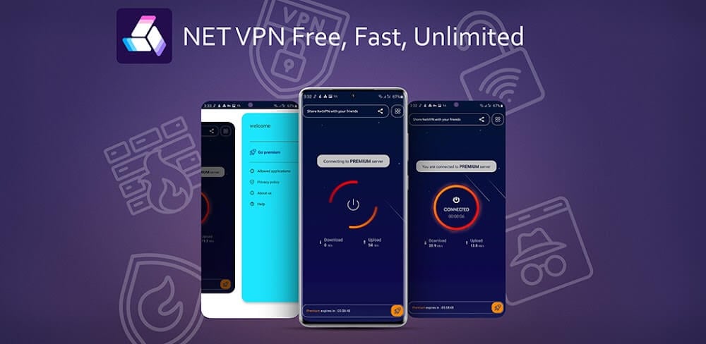 NETVPN v4.5.8.4 MOD APK (Premium Unlocked)