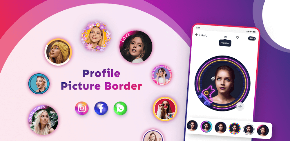 Profile Picture Border Frame v2.4.9 MOD APK (Premium Unlocked)