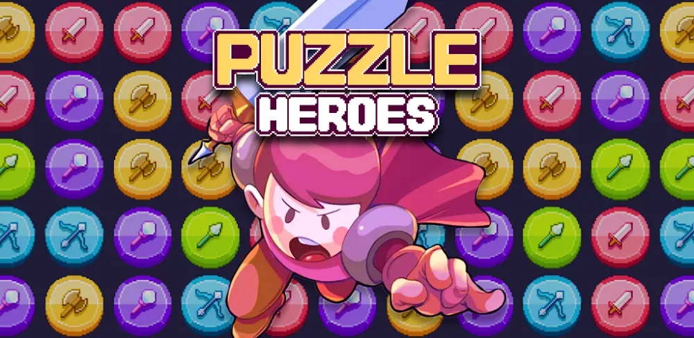 Puzzle Heroes: RPG Match Quest v1.1.0 MOD APK (Menu, Damage, Unlimited Gems)