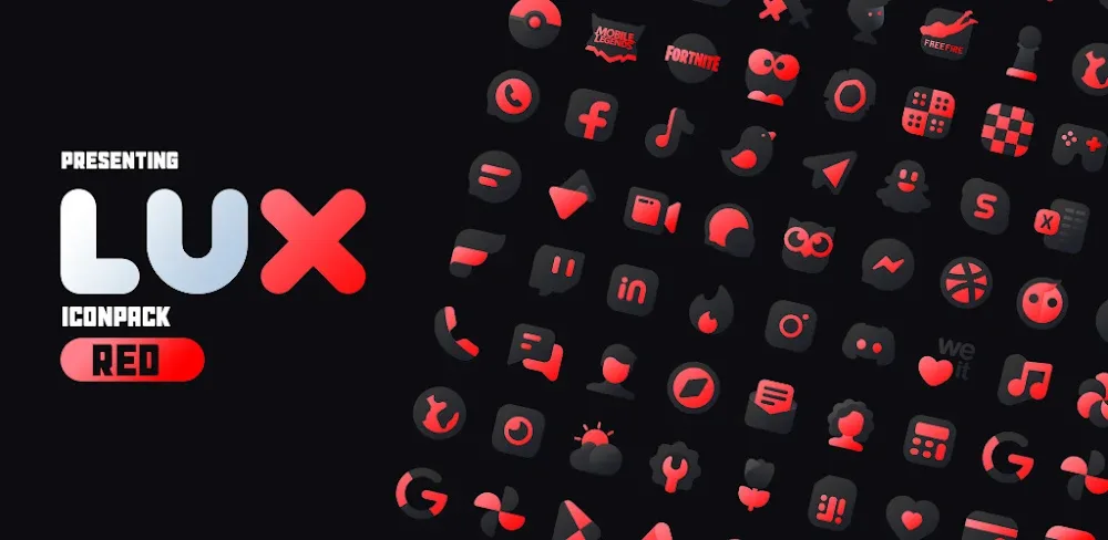 Red IconPack : LuXRed v4.8 APK (Full Version)