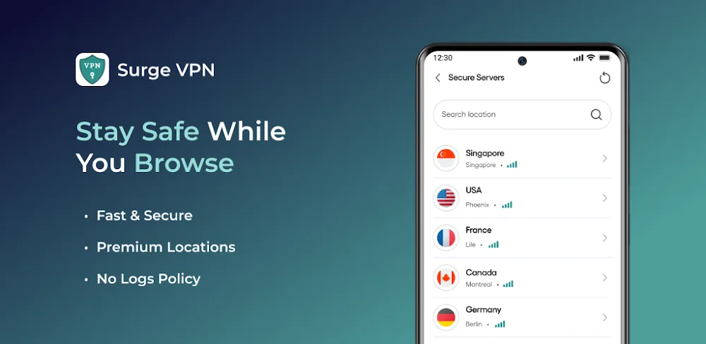 Surge VPN v1.7.1 MOD APK (Premium Unlocked)
