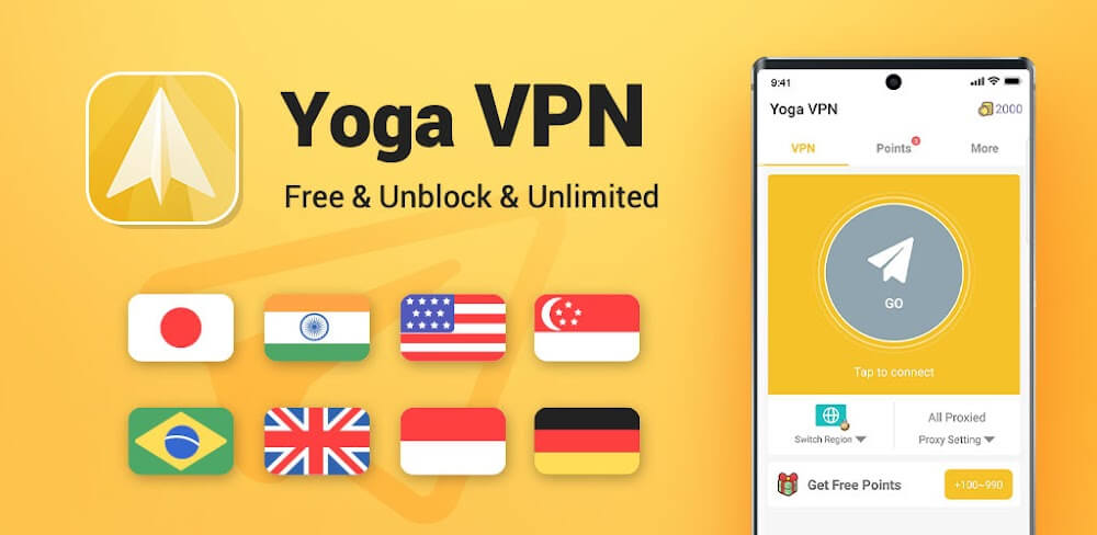 Yoga VPN v9.0.967 MOD APK (Premium, Unlimited Coins)