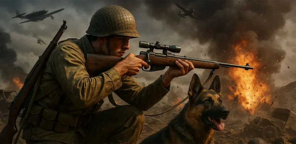 Call Of Courage WW2 Shooting v1.0.108 MOD APK (Unlimited Ammo, Dumb Enemies, No-ADS Intrusive)