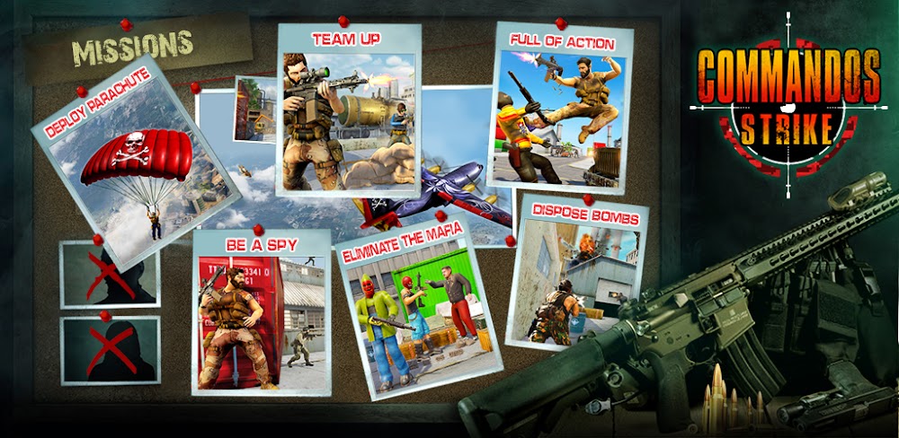 Commando Gun Shooting Games 3D v5.0 MOD APK (God Mode, Dumb Enemy)