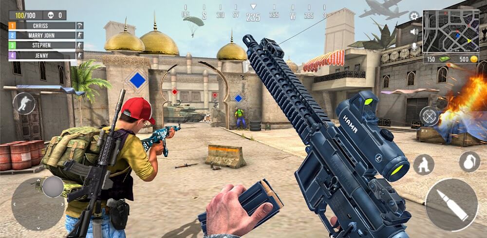 Gun Games Army v1.3.4 MOD APK (God Mode, Dumb Enemy)