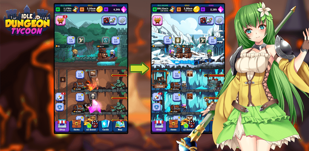 Idle Dungeon Tycoon v2.1.0 MOD APK (Unlimited Money/Keys/Tickets)