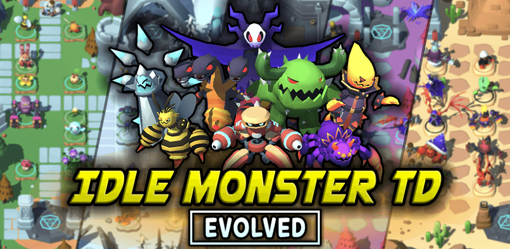 Idle Monster TD Evolved v75.0.5 MOD APK (Damage x1000, Free Shop, No-ADS)