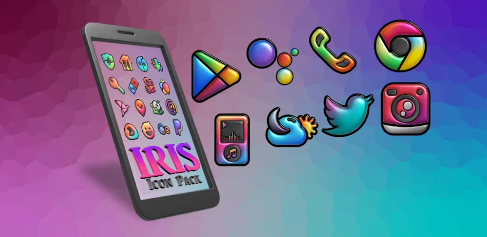 Iris Dark Flat 3D Icon Pack v2.1.3 APK (Full Version)