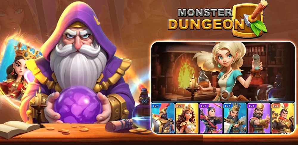 Monster Dungeon: Card RPG Game v1.0.4 MOD APK (Mega Mod, Unlimited Gold, Auto Win)