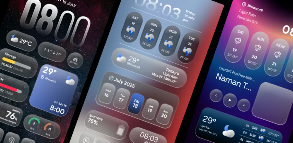 OneUi 7 Glass Kwgt v1.6.3 APK (Full Version)