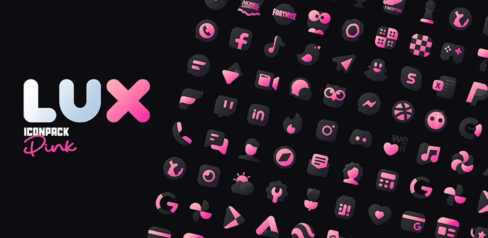 Pink IconPack : LuX v5.1 APK (Full Version)
