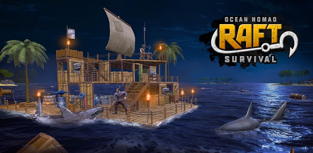 Raft Survival v2.7.1 MOD APK (Free Shopping, God Mode, Mega Menu)
