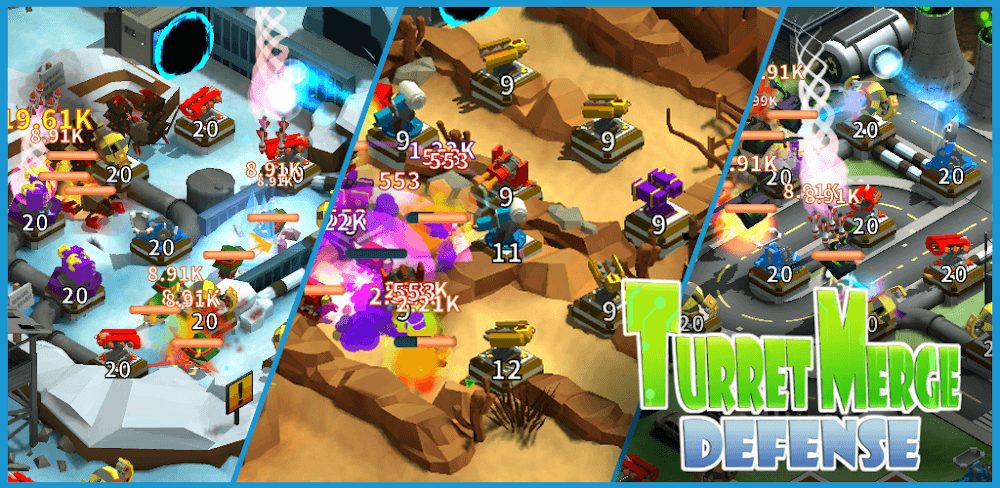 Turret Merge Defense MOD APK v1.9.8 (Unlimited Money)