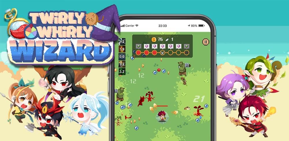 Twirly Whirly Wizard MOD APK v1.1.0 (High Gold Drop, God Mode)