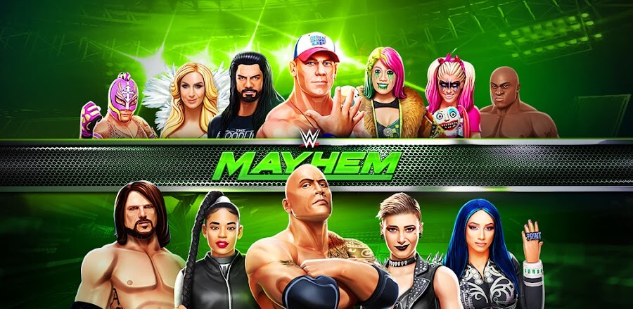 WWE Mayhem v1.96.126 MOD APK (One Hit, God Mode, Money, NoBan)
