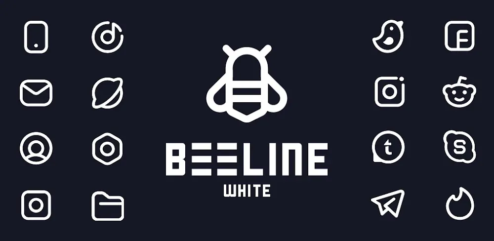BeeLine White Iconpack v5.1 APK (Full Version)