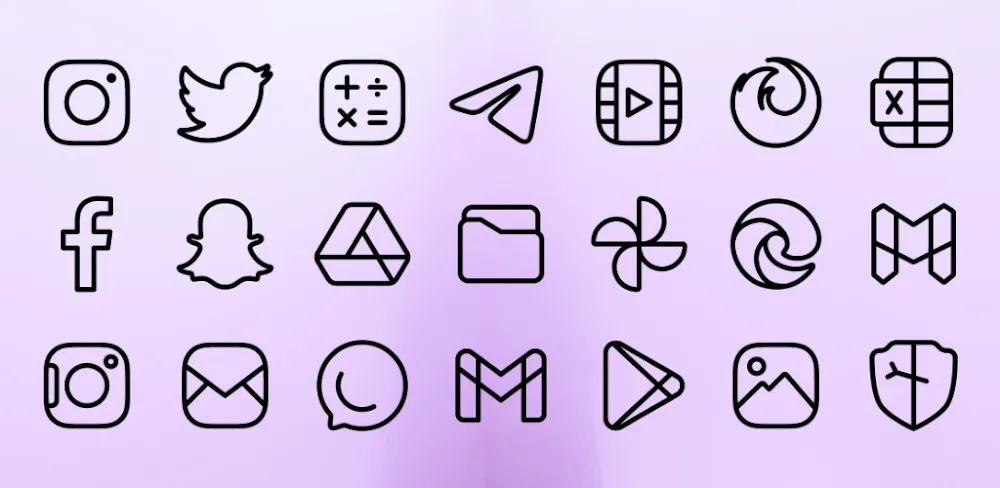 Caelus Black: linear icon pack v5.2.4 APK (Full Version)