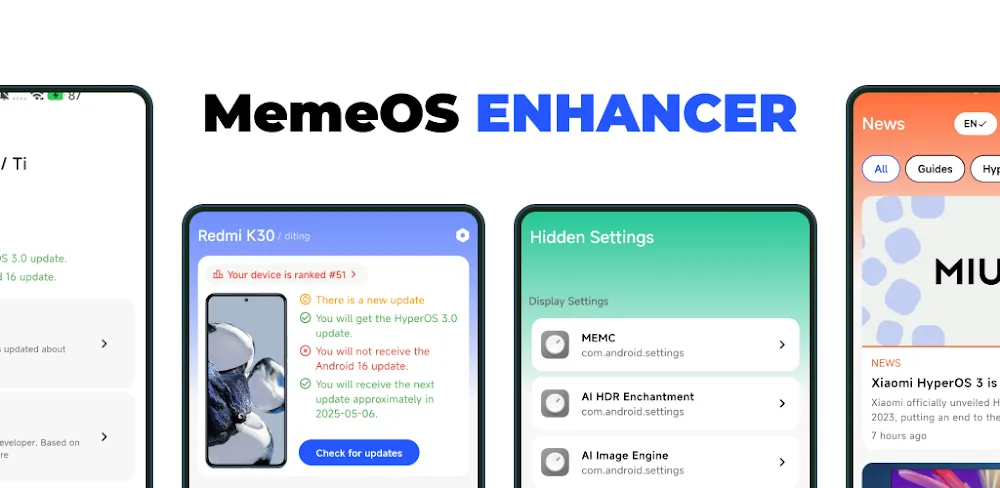 MemeOS Enhancer: OS Updates v5.4.0 MOD APK (Premium Unlocked)