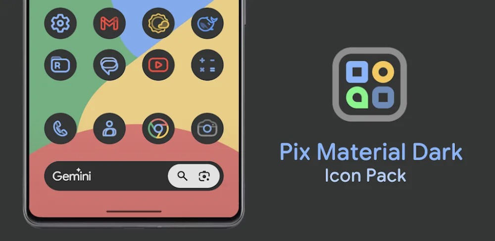 Pix Material Dark Icon Pack v8.8.Build APK (Full Version)