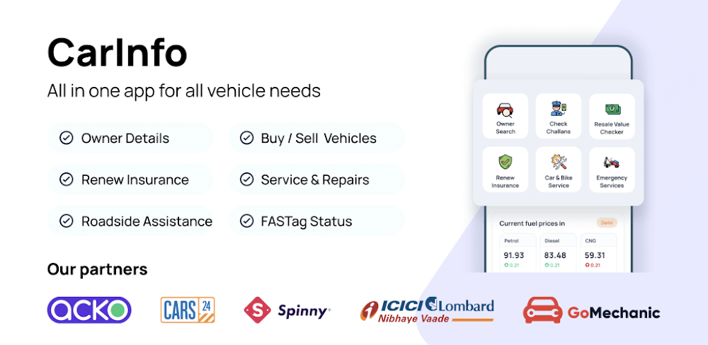 CarInfo – RTO Vehicle Information v7.99.0 MOD APK (Ad-Free)