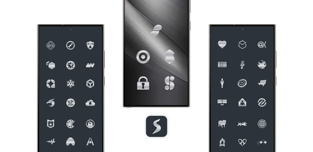 Silver Steel Icon Pack v6.3 APK (Full Version)