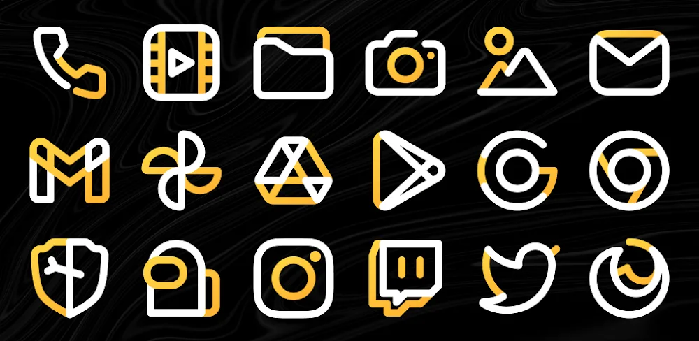 Aline Yellow: linear icon pack v1.9.9 APK (Full Version)