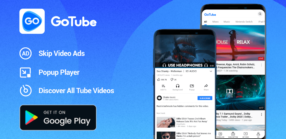 GoTube v5.5.60.111 MOD APK (Premium Unlocked, No ADS)