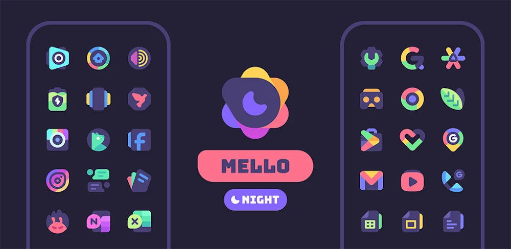 Mello Night Icon Pack v1.2.5 APK (Full Version)