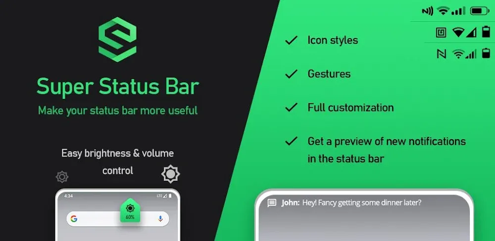 Super Status Bar v2.12.1 MOD APK (Premium Unlocked)