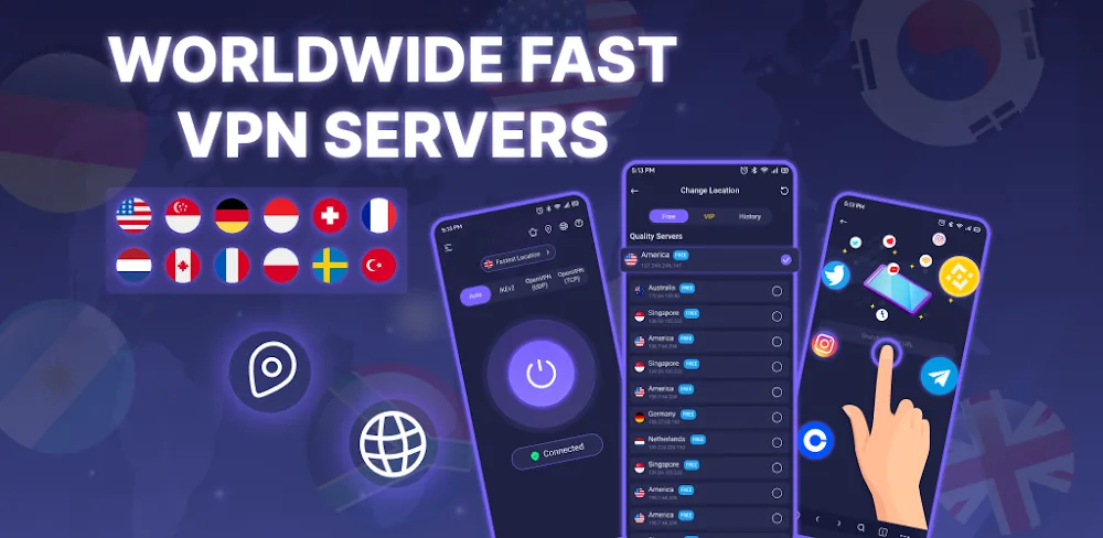 VPN – Fast Secure Proxy v224.0 MOD APK (Premium Unlocked)
