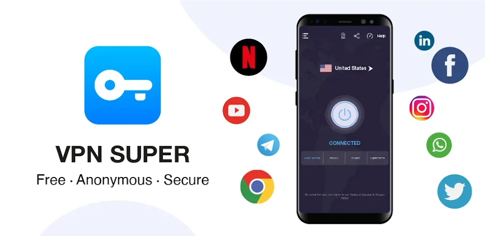 VPN Super Unlimited Proxy v2.22.1 MOD APK (Premium Unlocked)